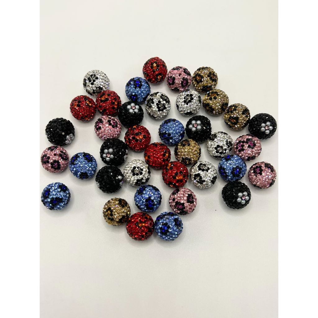 Various Type Clay Beads with Rhinestones, Random mix