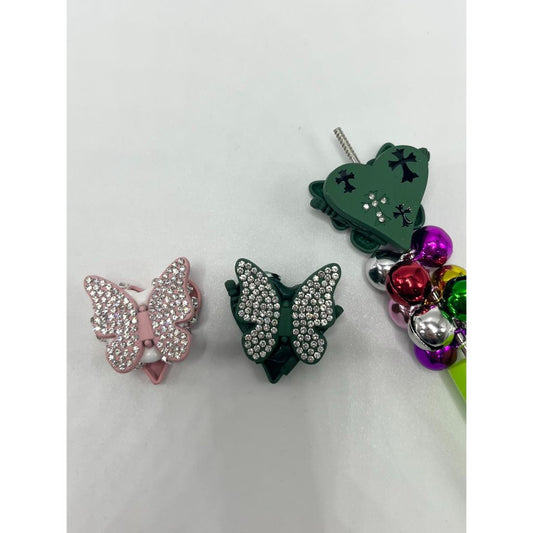 Clay Beads with Butterfly & Printed Cross Heart, ZY